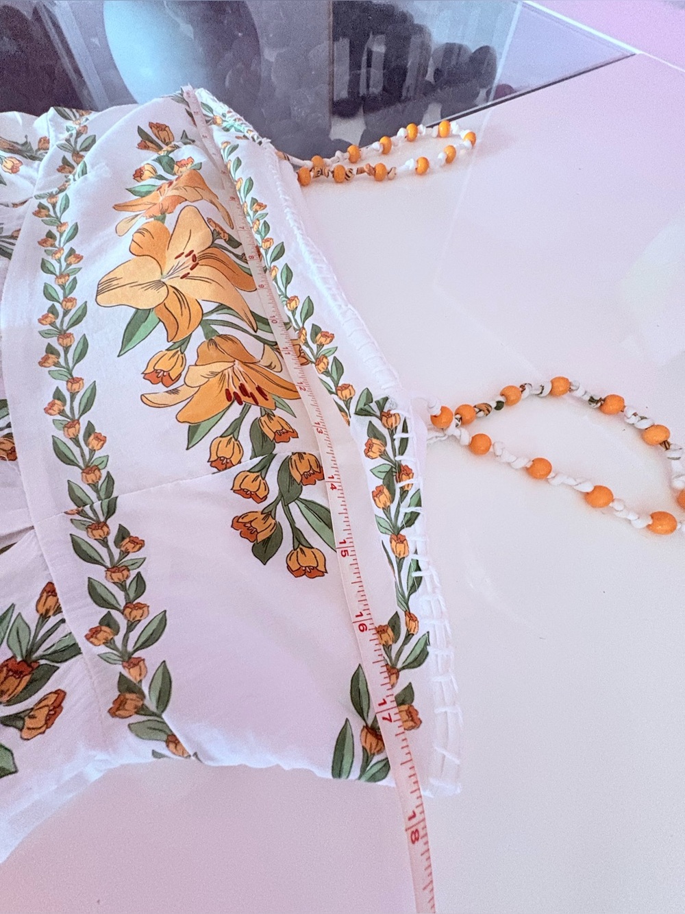 FARM Rio White Dress with Orange Floral Print - Picture 13 of 15